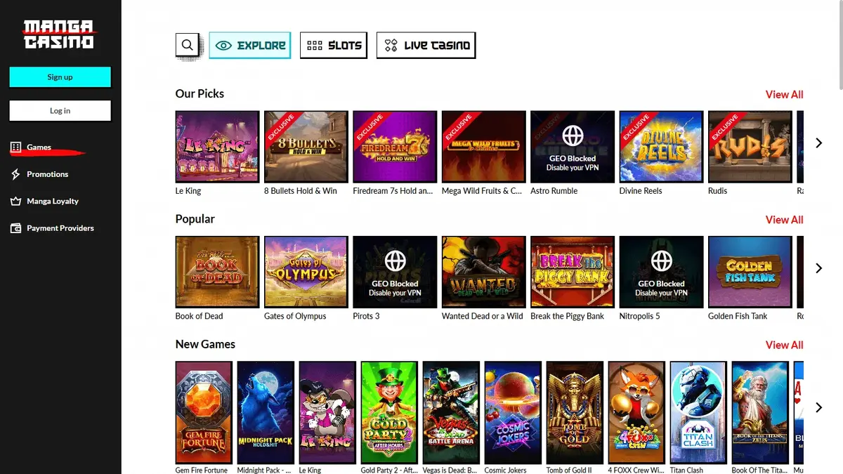 Manga Casino screenshot